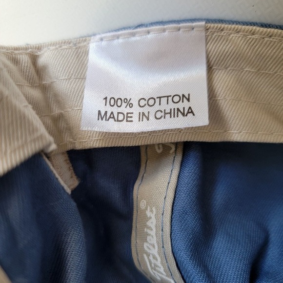 Titleist FootJoy FJ Golf Strapback Hat Cap Logo Blue Tan Adjustable Men - Picture 9 of 10